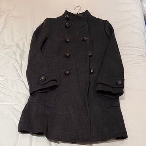 Women's Black Double-Breasted Coat